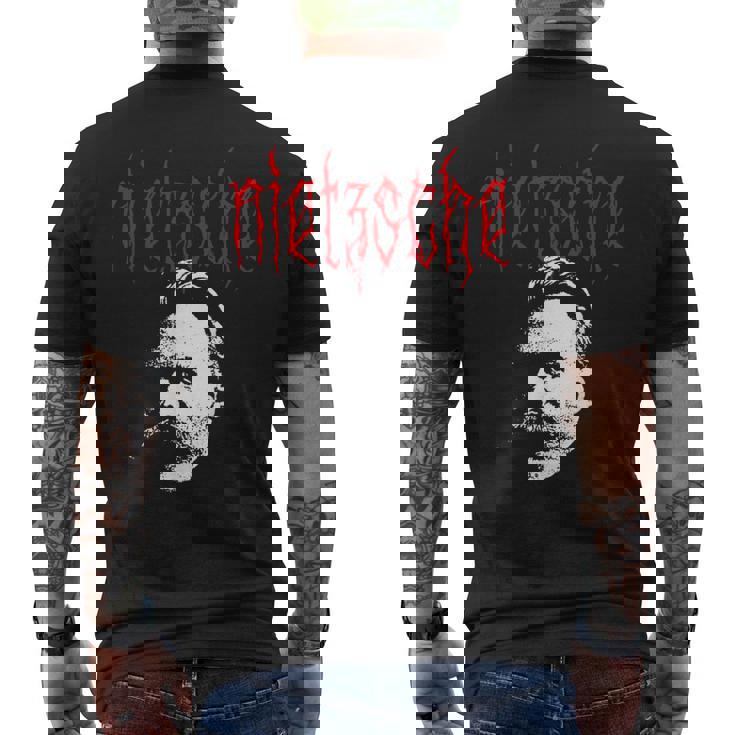 フリードリヒ・ニーチェ-金属の哲学者の設計 メンズTシャツ バックプリント