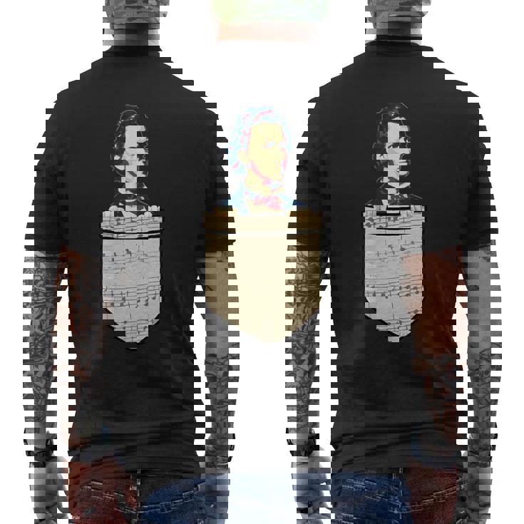 フレデリック・ショパン レトロ プロパガンダ メンズTシャツ バックプリント