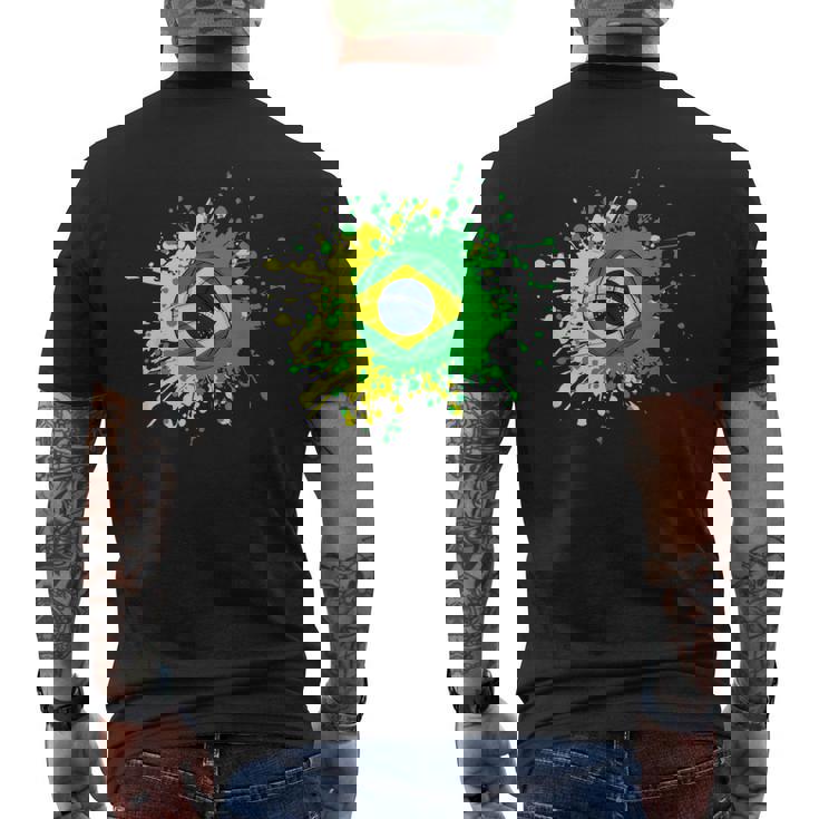 ブラジルの旗が付いたブラジルのバレーボール メンズTシャツ バックプリント