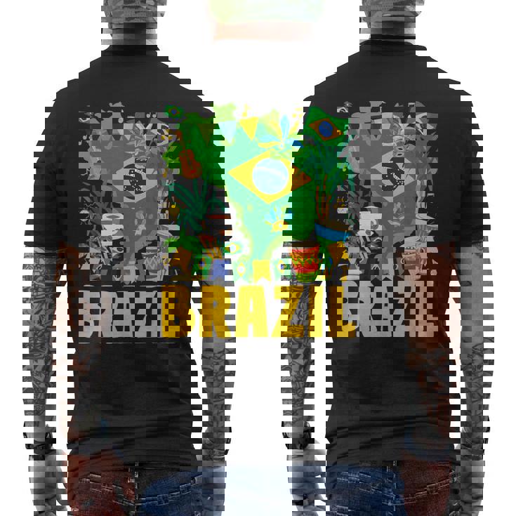 ブラジル国旗衣装のアイデア ブラジル&ブラジルの国旗 メンズTシャツ バックプリント