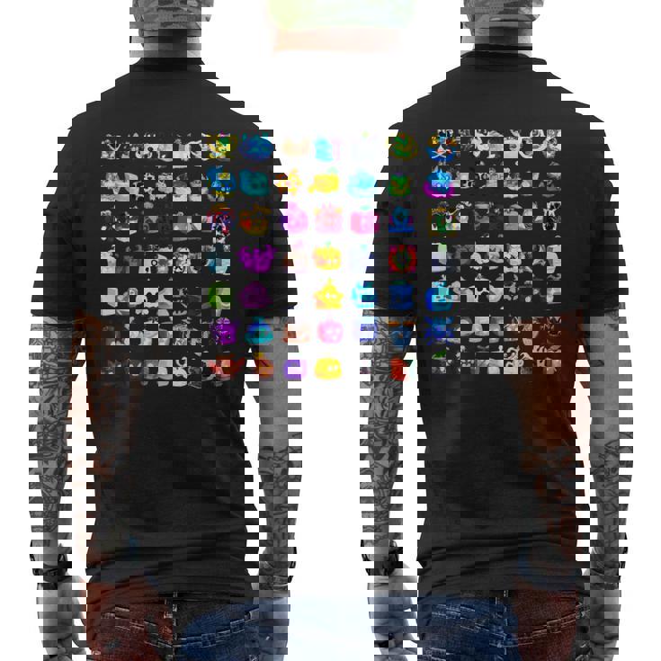 ブロックスフルーツオールフルーツ メンズTシャツ バックプリント