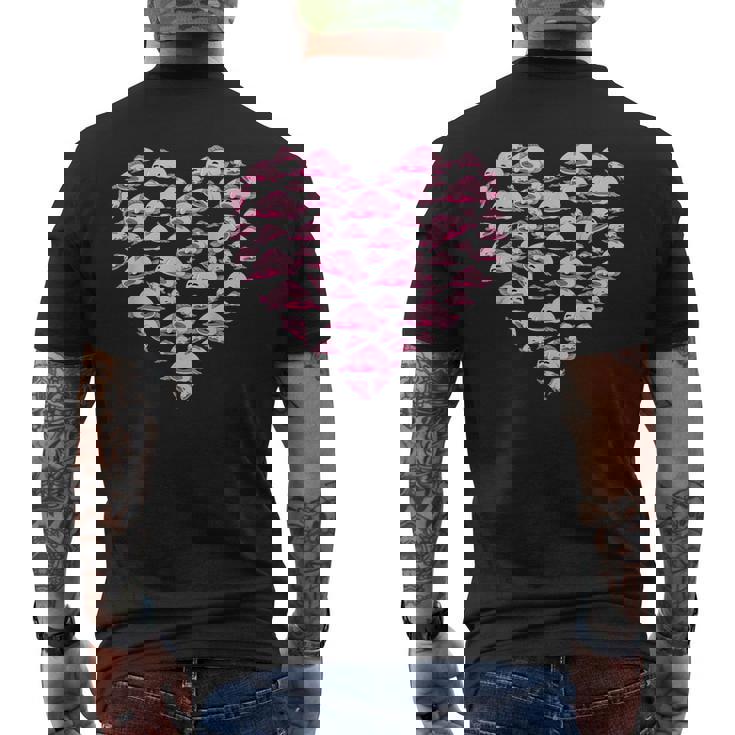 ブロブフィッシュ ラブ 深海 魚 海 動物 ハート ブロブフィッシュ メンズTシャツ バックプリント