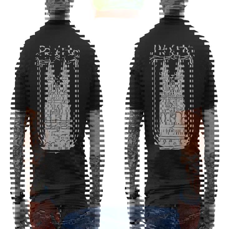 プラハ チェコ共和国 Ex チェコスロバキア お土産 プラハ メンズTシャツ バックプリント