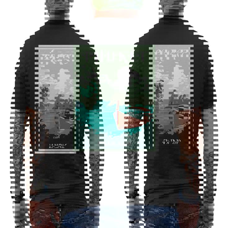 プーケット ロングテール ボート サムイ島 タイ 微笑みの国 バンコク お土産 旅行の贈り物 休暇 ビーチ パッタイ 長袖tシャツ メンズTシャツ バックプリント