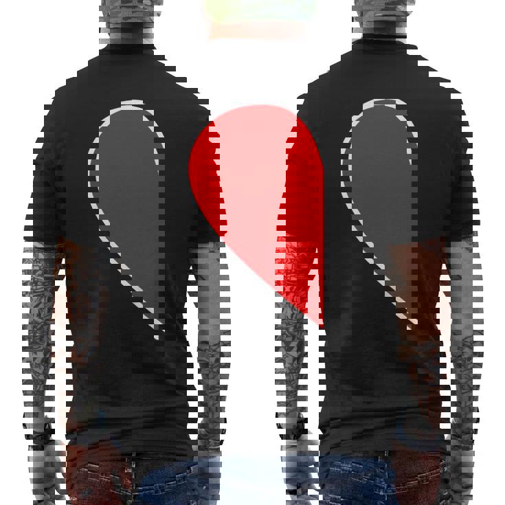 ペア ハート 親子 恋人（Left 左）（ビューティフルライフ）半分 コーデ リンク ルック かわいい メンズTシャツ バックプリント