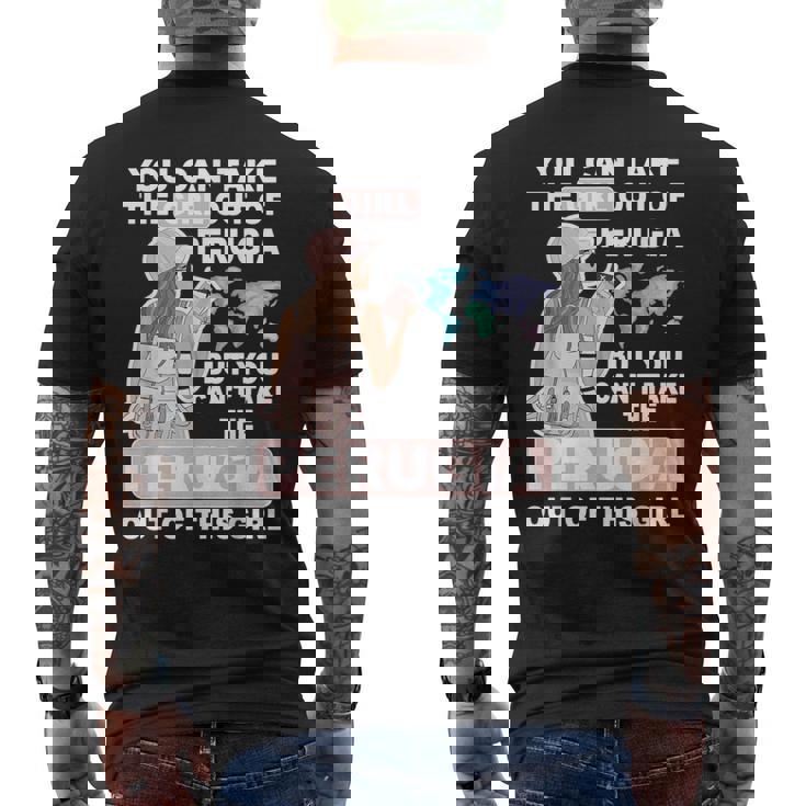 ペルージャシティのクールな少女 誇り高きペルージャガール メンズTシャツ バックプリント