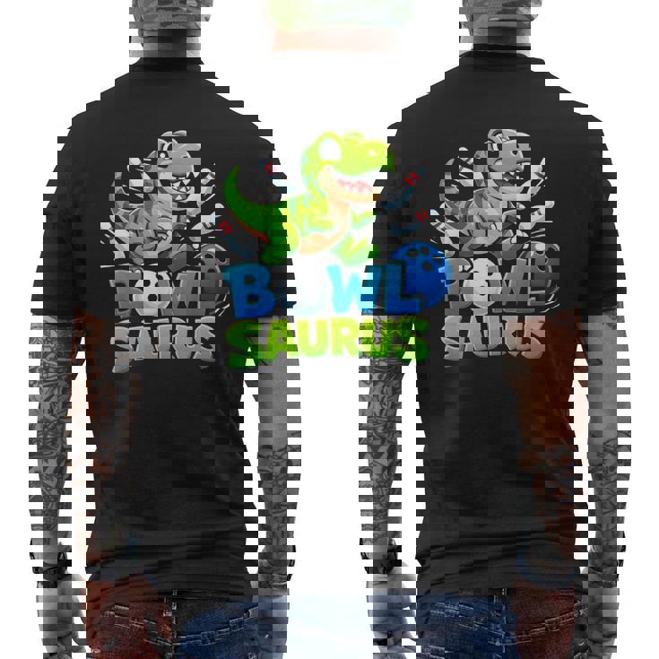 ボウリング 恐竜 Tレックス キュート グラフィック キッズ 幼児 男の子 ボウラー メンズTシャツ バックプリント