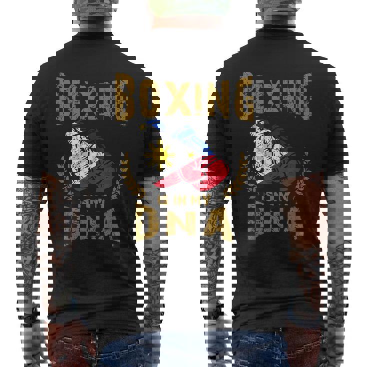 ボクシングは私の Dna にある フィリピン国旗のボクシング グローブ メンズTシャツ バックプリント