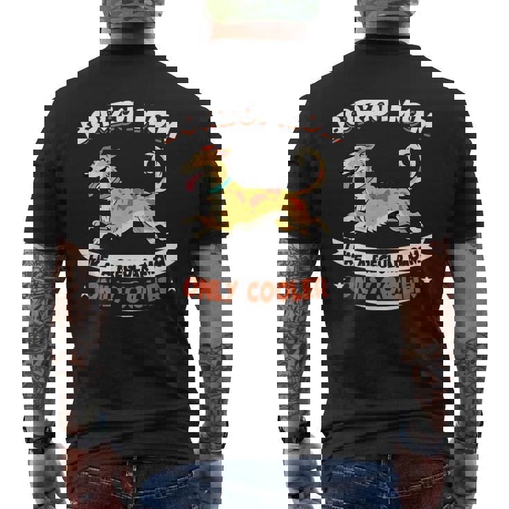 ボルゾイママ、まるで普通のママ専用クーラー-ボルゾイ犬 メンズTシャツ バックプリント