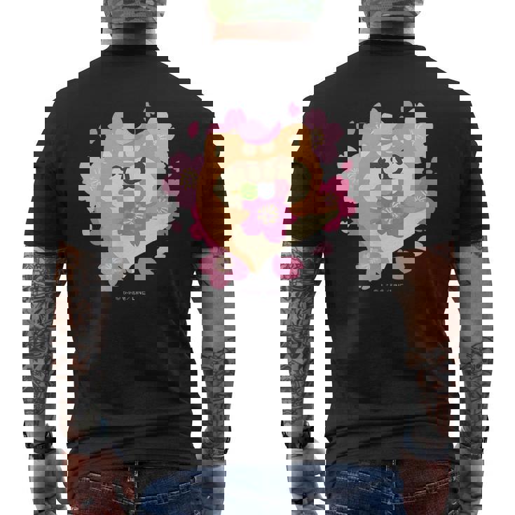 ボンレス犬とボンレス猫 桜 ボンレス犬 メンズTシャツ バックプリント