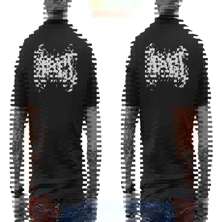 ポップミュージック。デスメタル、ゴシックブラックメタルバンド ファニーアイロニック メンズTシャツ バックプリント