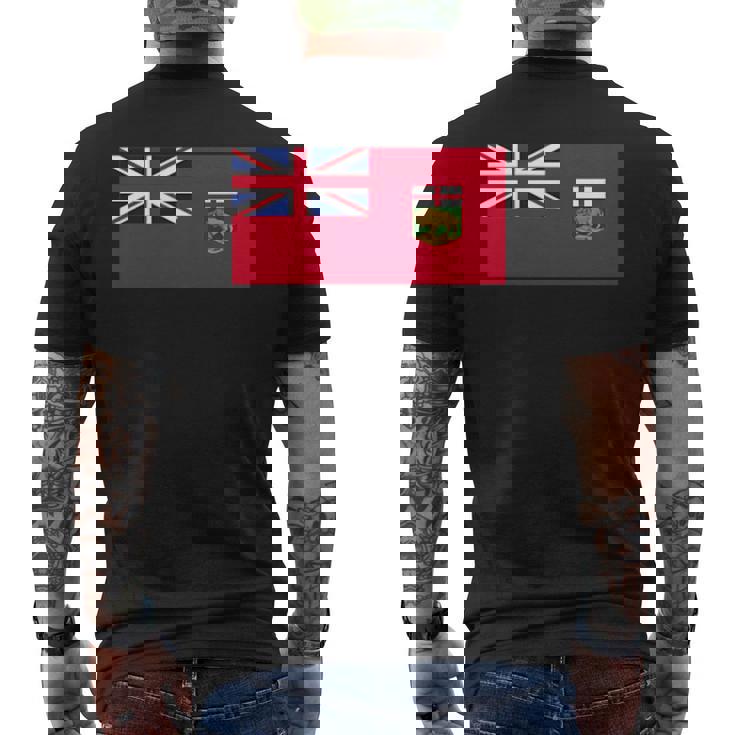 マニトバ州 紋章 カナダ国旗 ウィニペグ メンズTシャツ バックプリント
