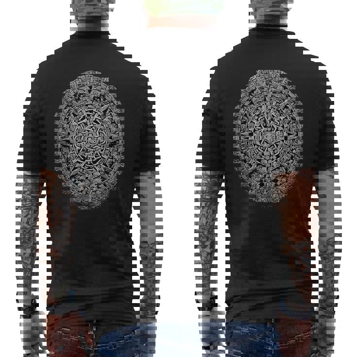 マヤ暦 マヤアステカ メキシコ 太陽 石 古代アステカ メンズTシャツ バックプリント