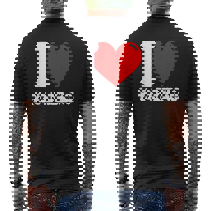 マリコという名前が大好きです メンズTシャツ バックプリント