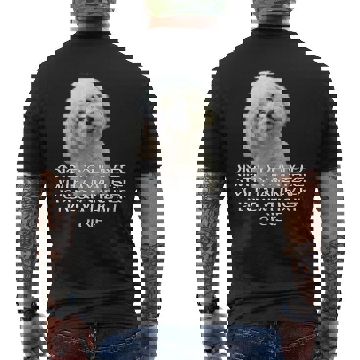 マルチーズ犬愛好家 子犬オーナー 真の愛 引用句デザイン メンズTシャツ バックプリント