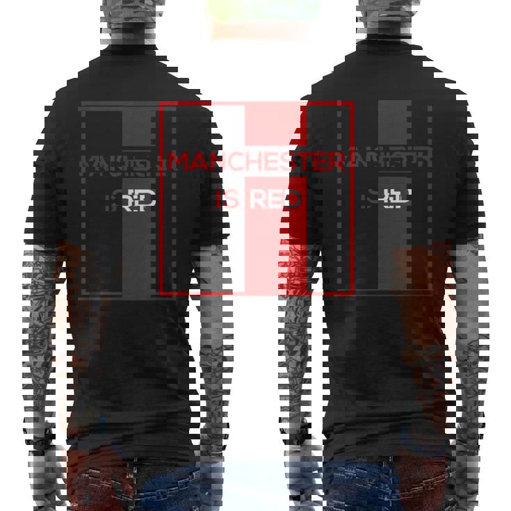 マンチェスター・イズ・レッド・ファニー・ユナイテッド・フットボール・サポーター メンズTシャツ バックプリント