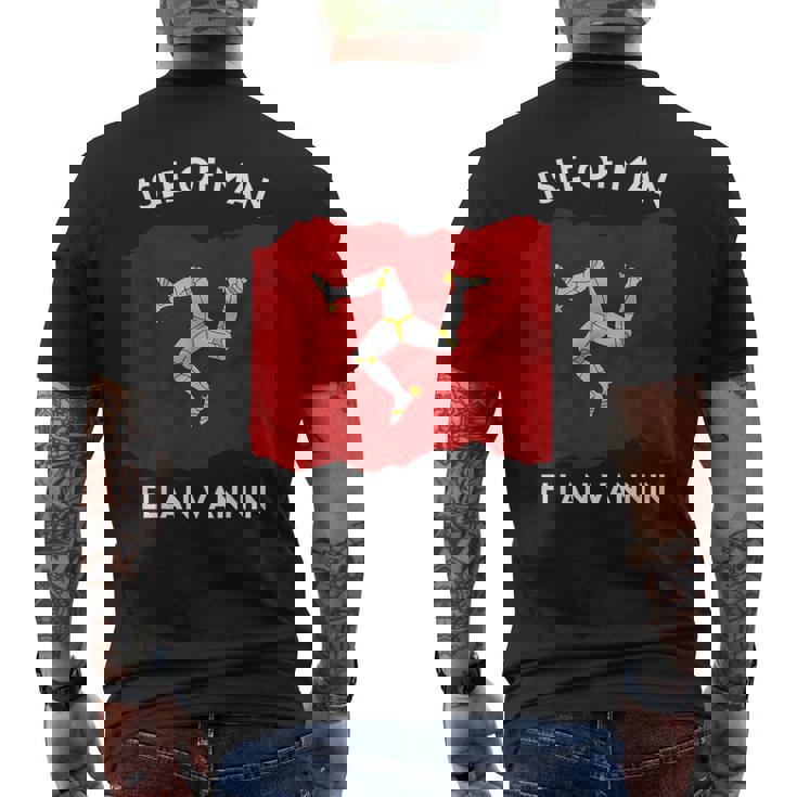 マン島国旗 マンクス語「エラン・ヴァンニン」トリスケリオン メンズTシャツ バックプリント