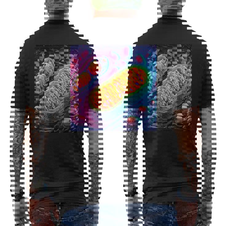 ミトコンドリア 細胞生物学 エネルギー Atp メンズTシャツ バックプリント