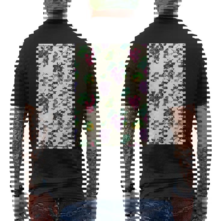 ミニマリストのブドウ柄アート。 メンズTシャツ バックプリント