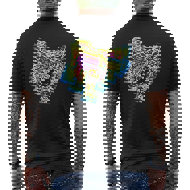 ミネラル愛好家やクリスタルアディクトのためのビスマスtシャツ メンズTシャツ バックプリント