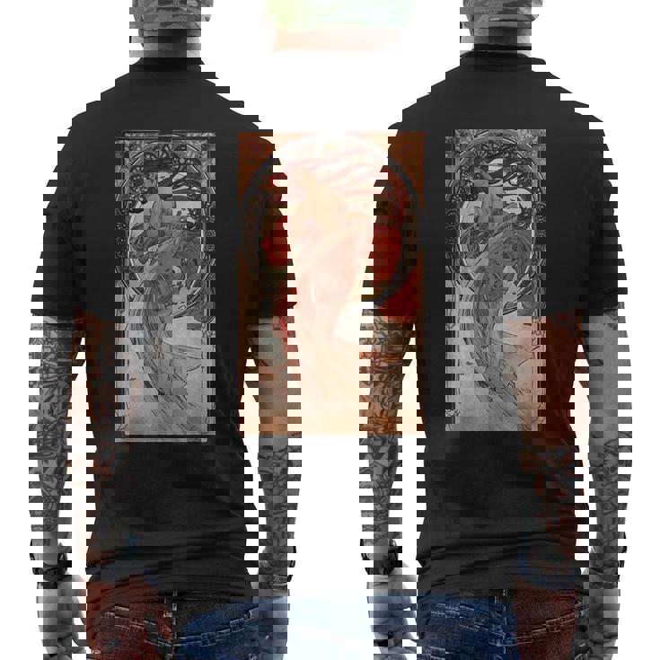 ミュシャの踊り メンズTシャツ バックプリント