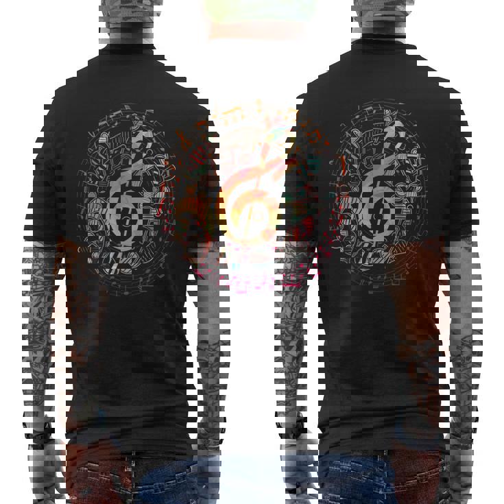 ミュージシャンギフト ト音記号音楽 メンズTシャツ バックプリント
