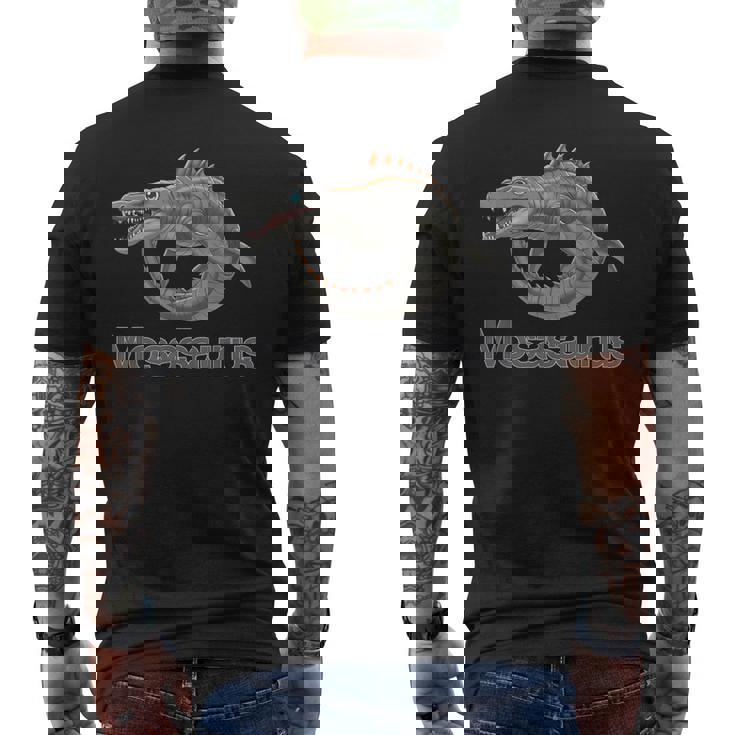 モササウルス 恐竜 海洋爬虫類 古代海洋生物 メンズTシャツ バックプリント