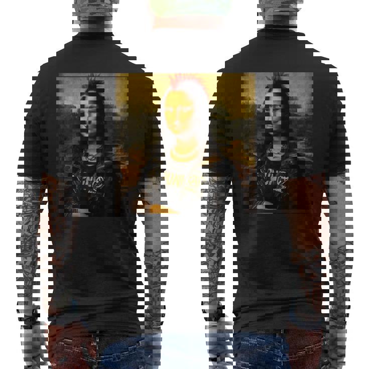 モナリザ パンク風 パロディデザイン メンズTシャツ バックプリント