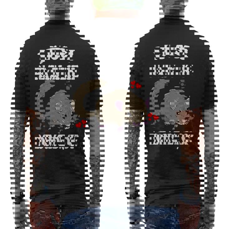 ヤマネのヤマネペットが本当に好き メンズTシャツ バックプリント