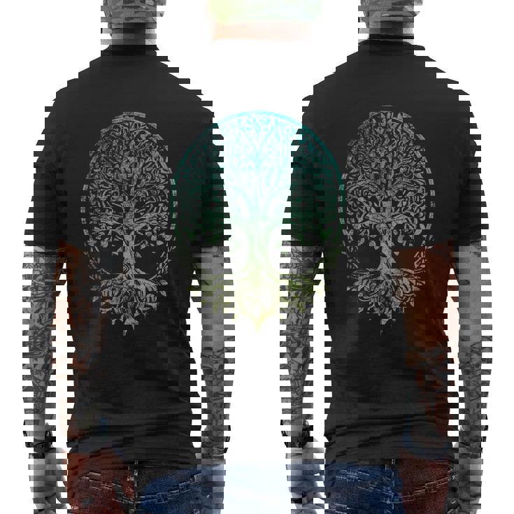 ユグドラシルの生命の木 バイキングの北欧のルーン文字の着用 メンズTシャツ バックプリント