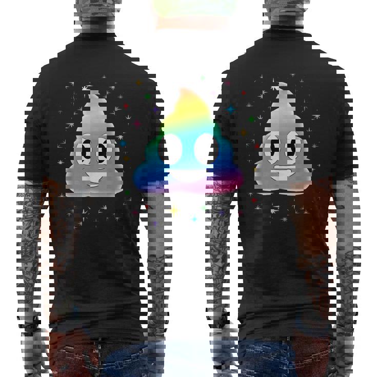 ユニコーンのうんち メンズTシャツ バックプリント