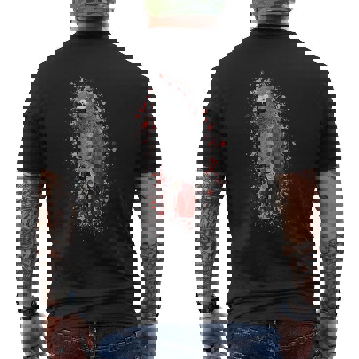 ヨウム 鳥 動物 図 バードウォッチング 贈り物 鳥類学者 生物学者 自然科学 メンズTシャツ バックプリント