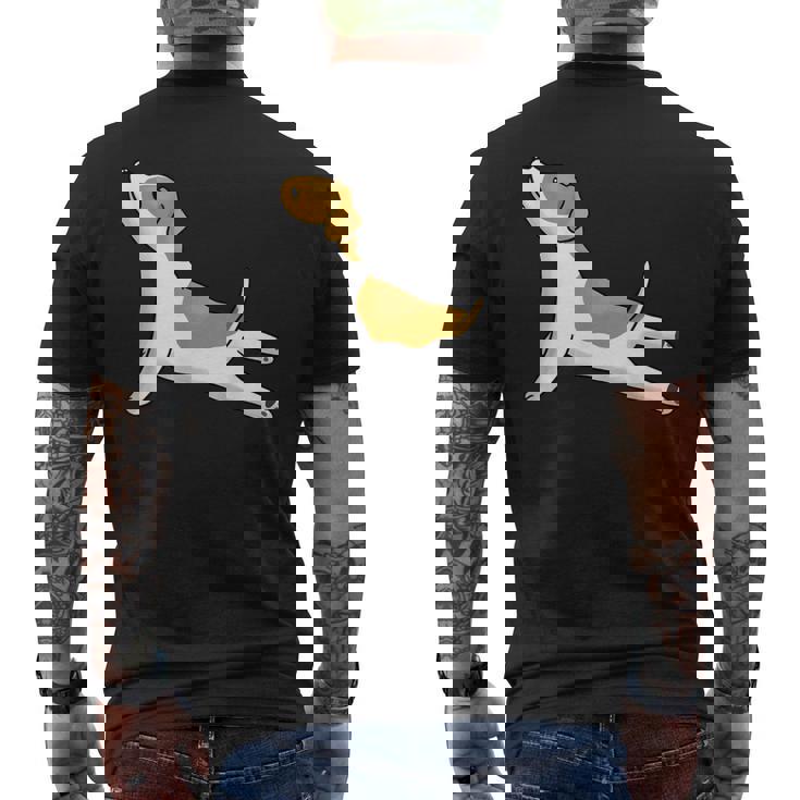 ヨガジャック・ラッセル・テリア犬 メンズTシャツ バックプリント