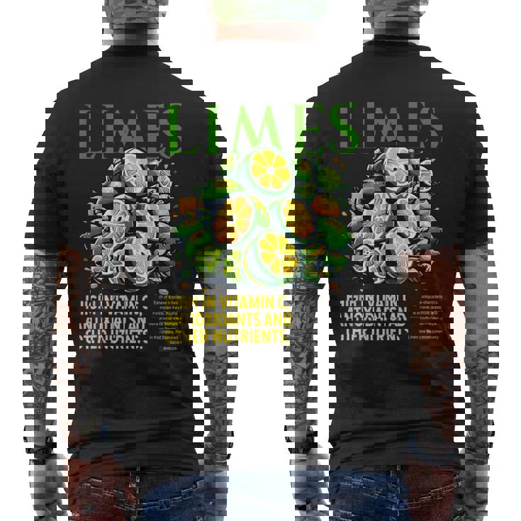 ライム 面白い 高い ビタミンc 抗酸化剤 その他の栄養素 メンズTシャツ バックプリント