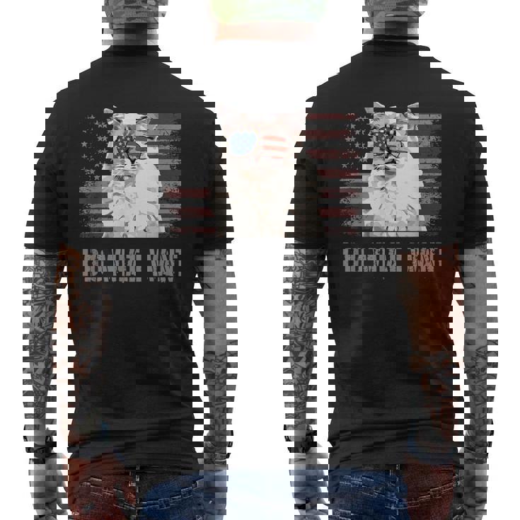 ラグドールキャット I Do What I Want Retro Usa おもしろ猫 メンズTシャツ バックプリント