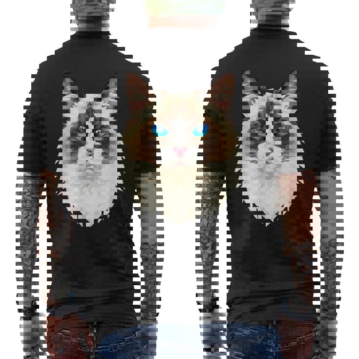 ラグドール猫ラグドール猫猫ママ甘いラグドール猫 メンズTシャツ バックプリント