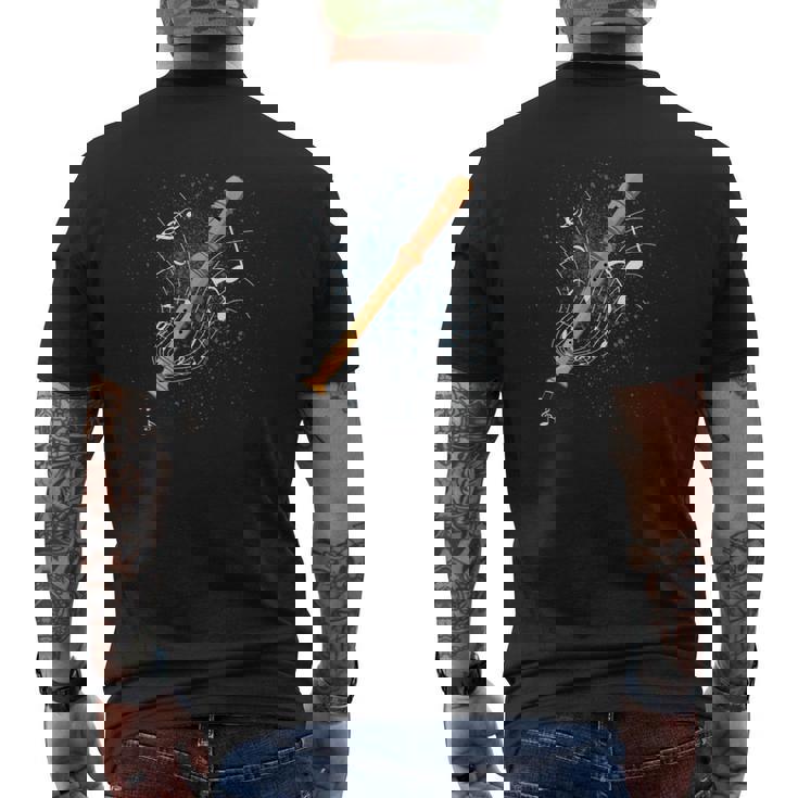 リコーダー 楽器 オーケストラ ミュージシャン ギフト メンズTシャツ バックプリント