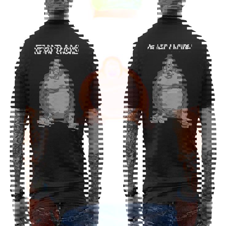 リジェクト・ヒューマニティ・リターン・トゥ・モンキー・アー・オー・スティンキー・ファニー・モンク メンズTシャツ バックプリント