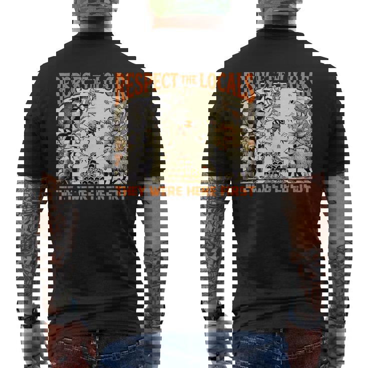 リスペクト Locals オポッサム スカンク アライグマ ハチミツ メンズTシャツ バックプリント