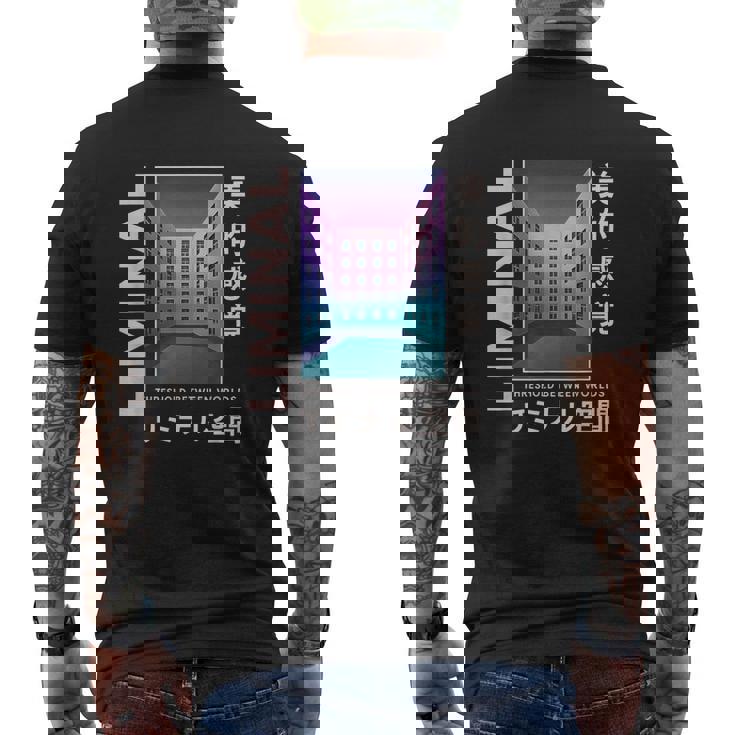 リミナルスペース 美的感覚 日本美的バイブデザイン メンズTシャツ バックプリント