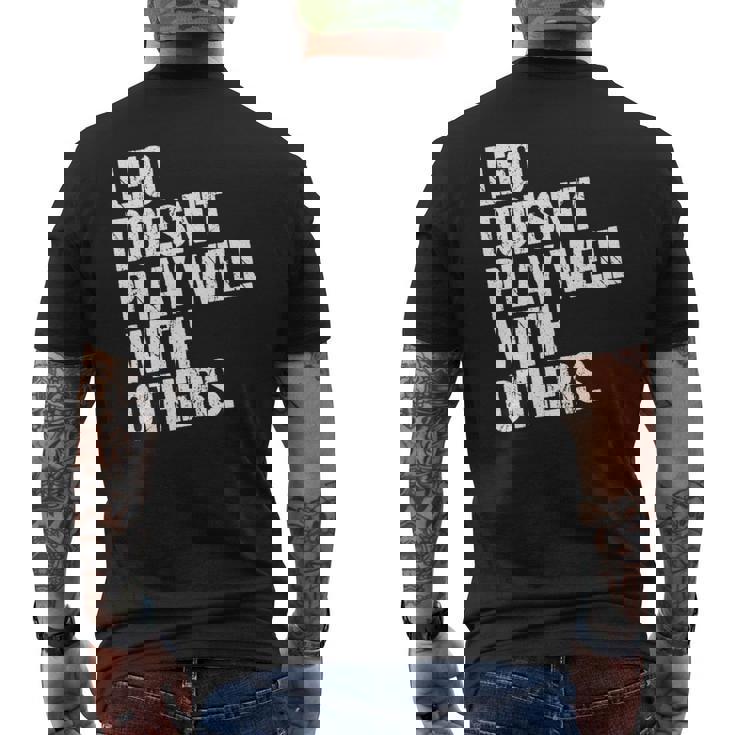 レオは他の人とうまく遊ばない 面白い皮肉 長袖tシャツ メンズTシャツ バックプリント