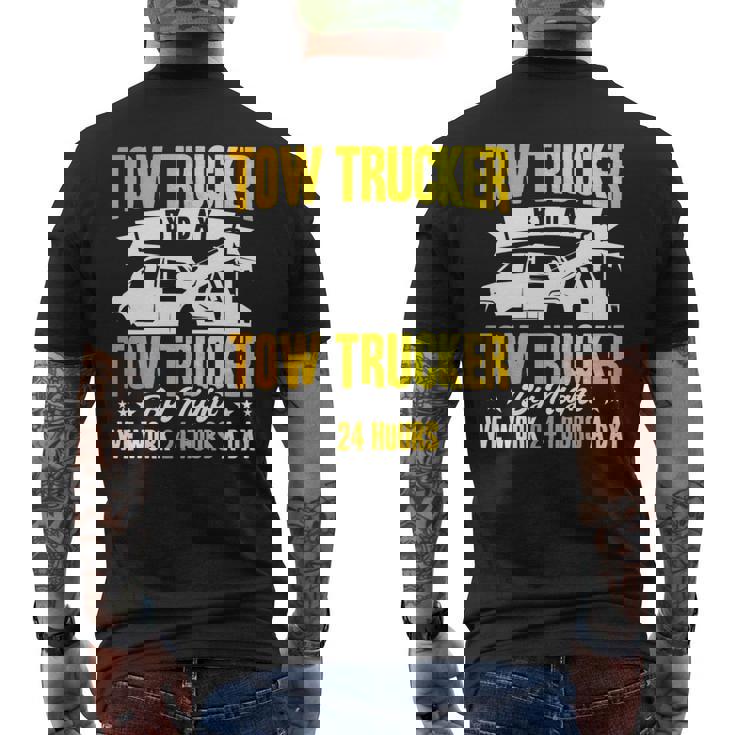 レッカートライバー レッカーは1日24時間作業します。 長袖tシャツ メンズTシャツ バックプリント