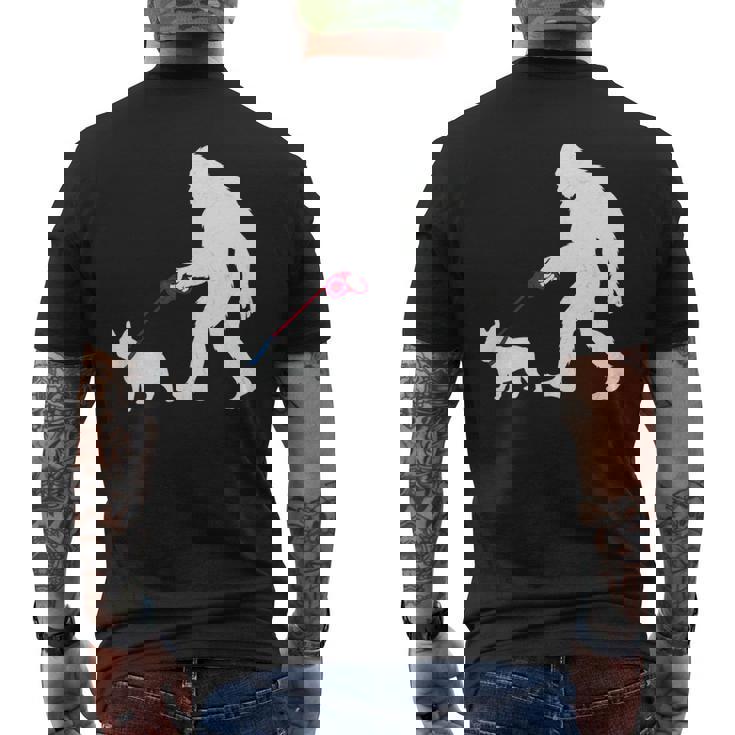 レトロ ビッグフット ウォーキング フレンチブルドッグ ファニー サスカッチ 長袖tシャツ メンズTシャツ バックプリント