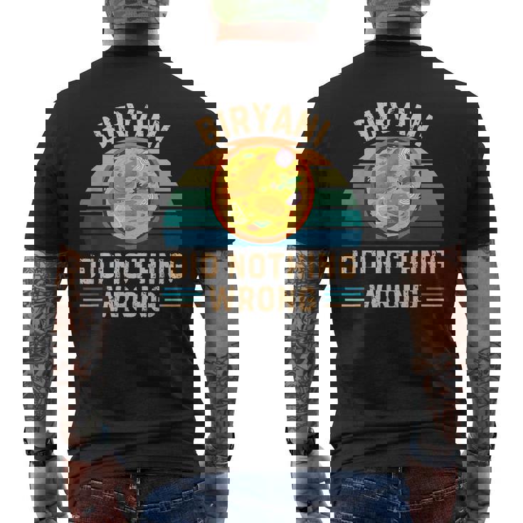 レトロ ビリヤニ Did Nothing Wrong ヴィンテージ ビリヤニ 食品愛好家 メンズTシャツ バックプリント