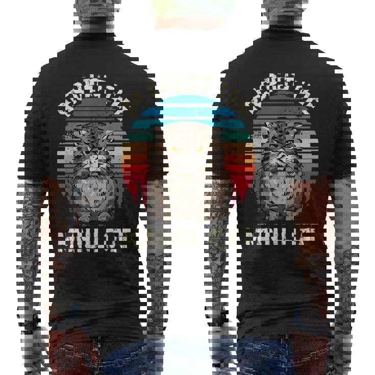 レトロ リスペクト マヌル 猫 ヴィンテージ グランジ マヌル 猫好き メンズTシャツ バックプリント