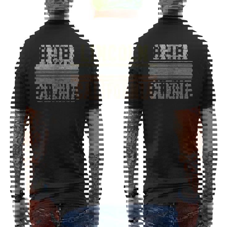 レトロ リンカーン カリフォルニア メンズTシャツ バックプリント