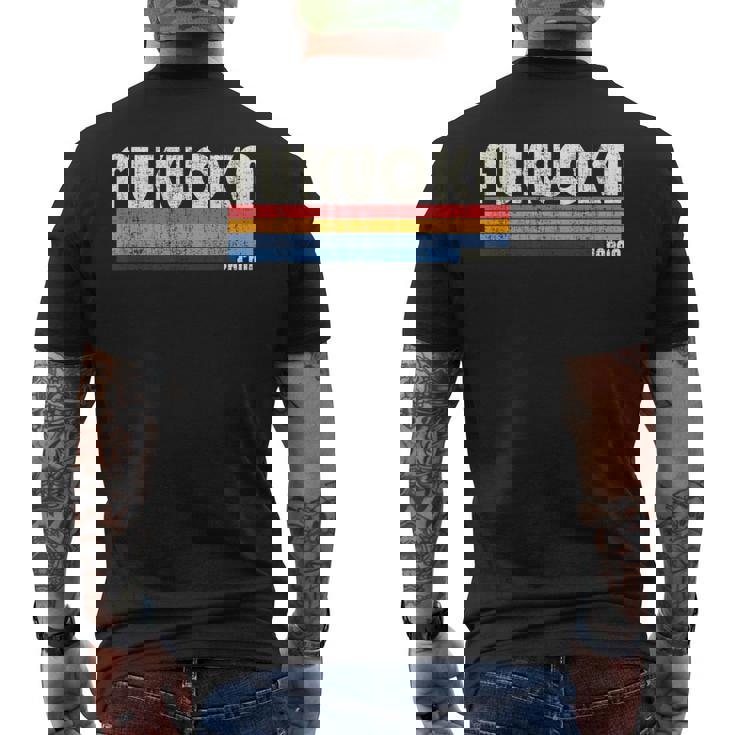 レトロ ヴィンテージ 70年代80年代風 福岡 日本 メンズTシャツ バックプリント