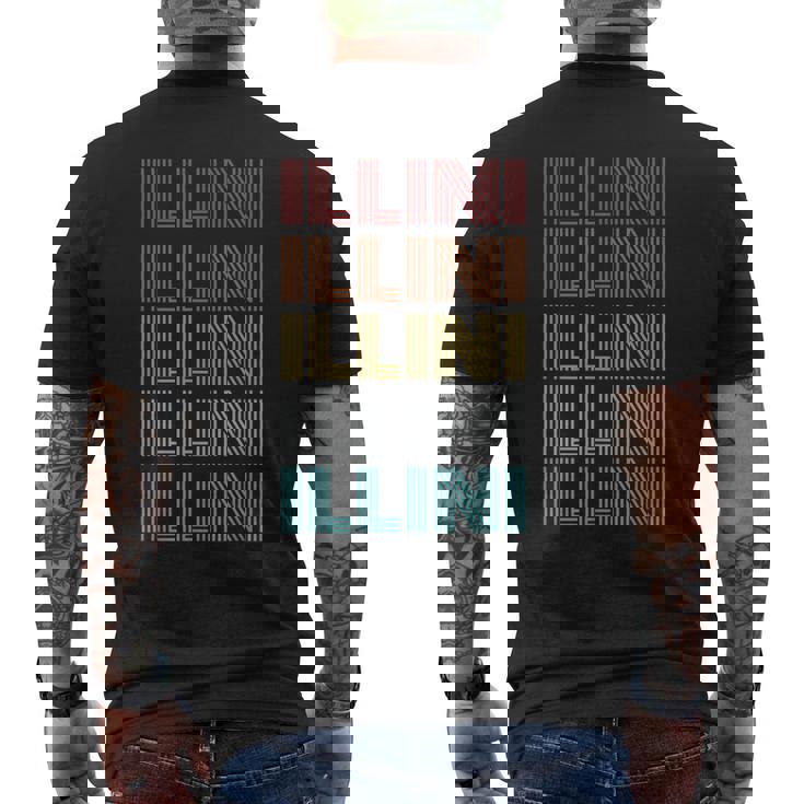 レトロ ヴィンテージ Illini メンズTシャツ バックプリント