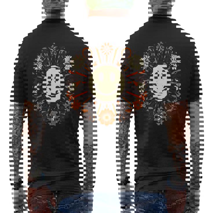 レトロ ヴィンテージ スマイルバイブ モチベーション ポジティブバイブ メンズTシャツ バックプリント