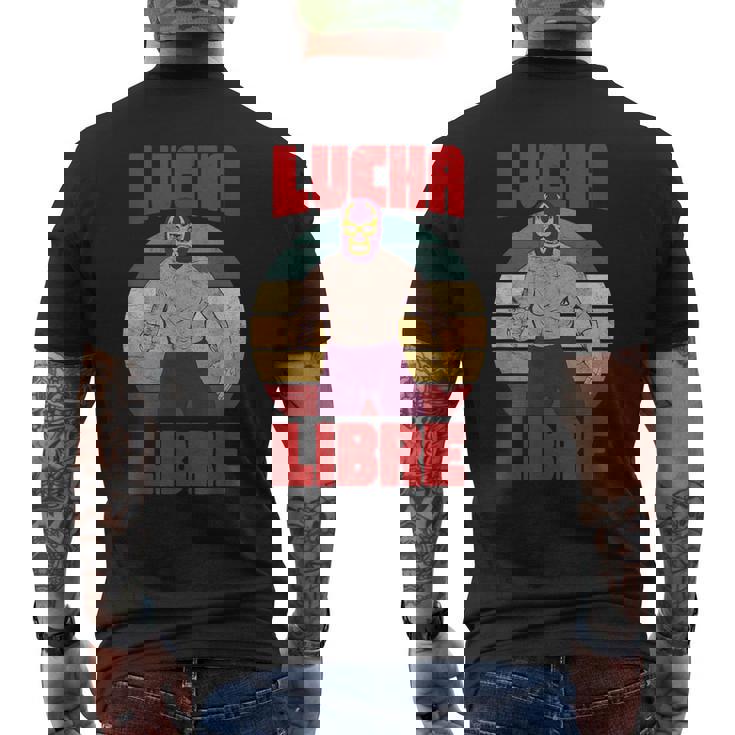 レトロ ヴィンテージ レスラー ルチャリブレ メキシコレスリング メンズTシャツ バックプリント